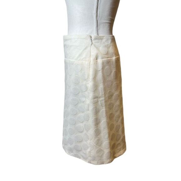 Sevier Skirt Cream Textured Polka Dot Fully Lined Mini Side Zip Size Small - Picture 2 of 8